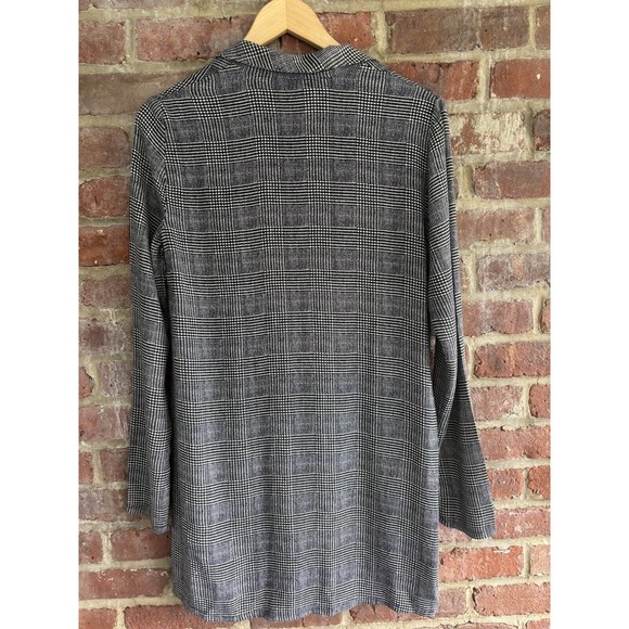 Reformation Black & White Glen Plaid Blazer Button-Up Longline Blazer Size 2 - Picture 11 of 13